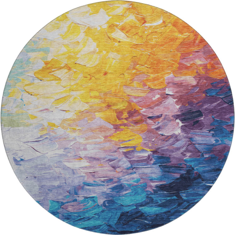 Premium Machine Washable Slesnick AMF1674 Abstract Rug