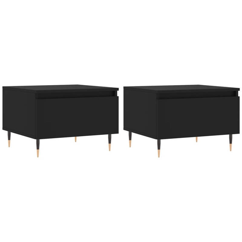 Kordt Four Leg Coffee Table with Storage, Black