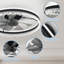 Ventilateur de plafond moderne à DEL avec lumière - Plafonnier à intensité variable de 24 po avec pales invisibles et conception en cristal, télécommande et température de couleur réglable, ventilateur silencieux pour la chambre à coucher, le salon