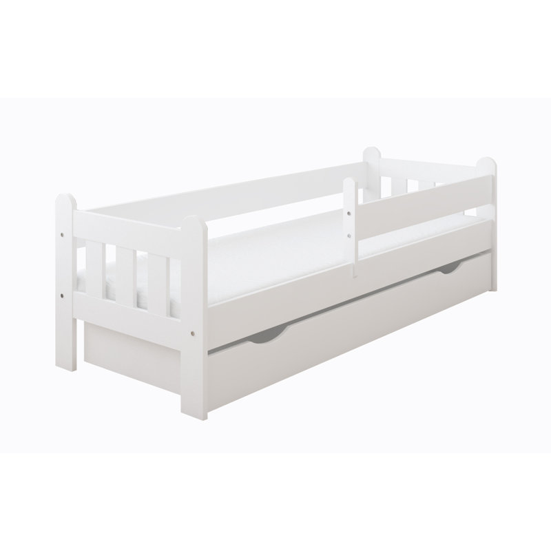 Sherri bed with drawer and mattress, White, Toddler (140 x 70 cm)