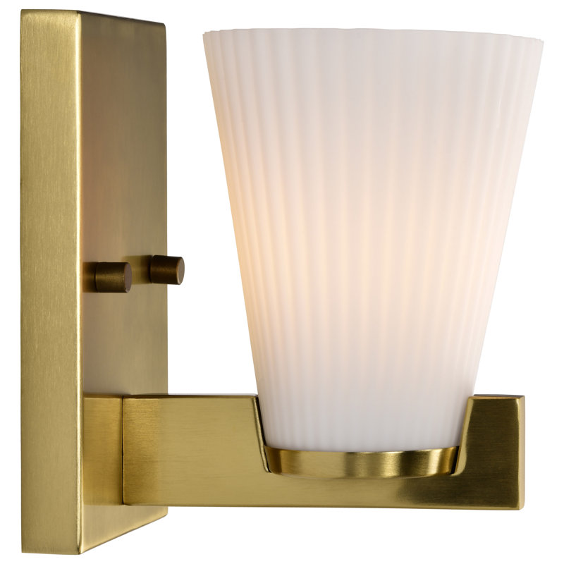 Meuble-lavabo 1 lumière Keindl - verre nervuré, Bronze brillant
