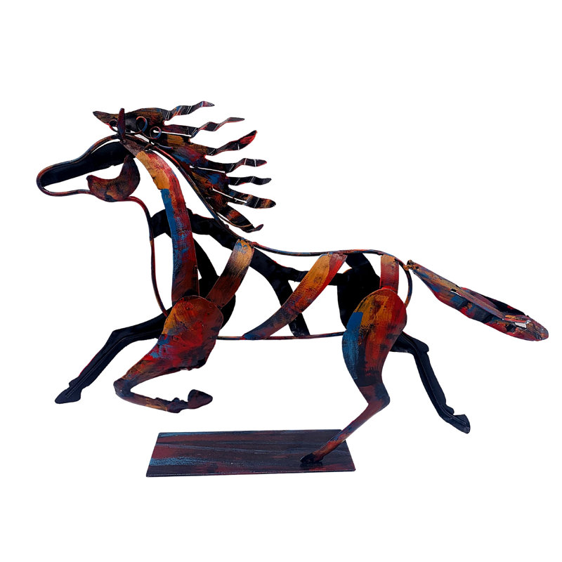 Magnifique cheval galopant en métal Piffard
