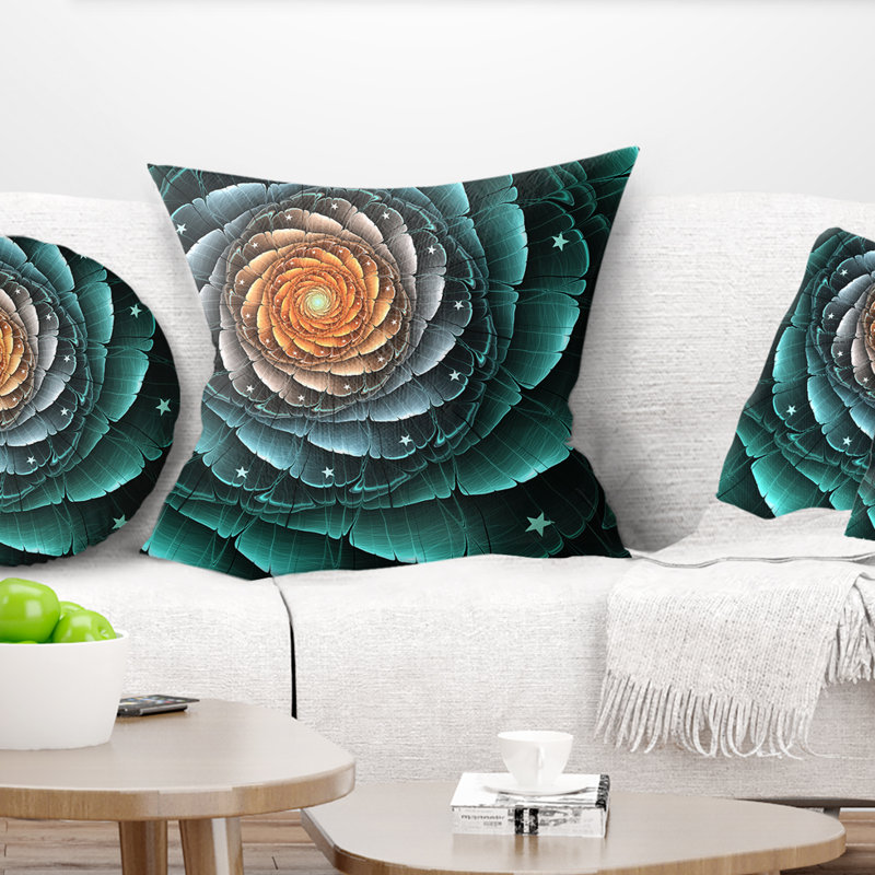 Coussin lombaire à motif floral, 16 po x 16 po, Carré