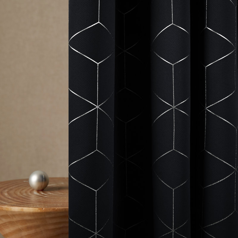 Bost Room Darkening Thermal Curtains, Black, Width 168 x Drop 229 cm