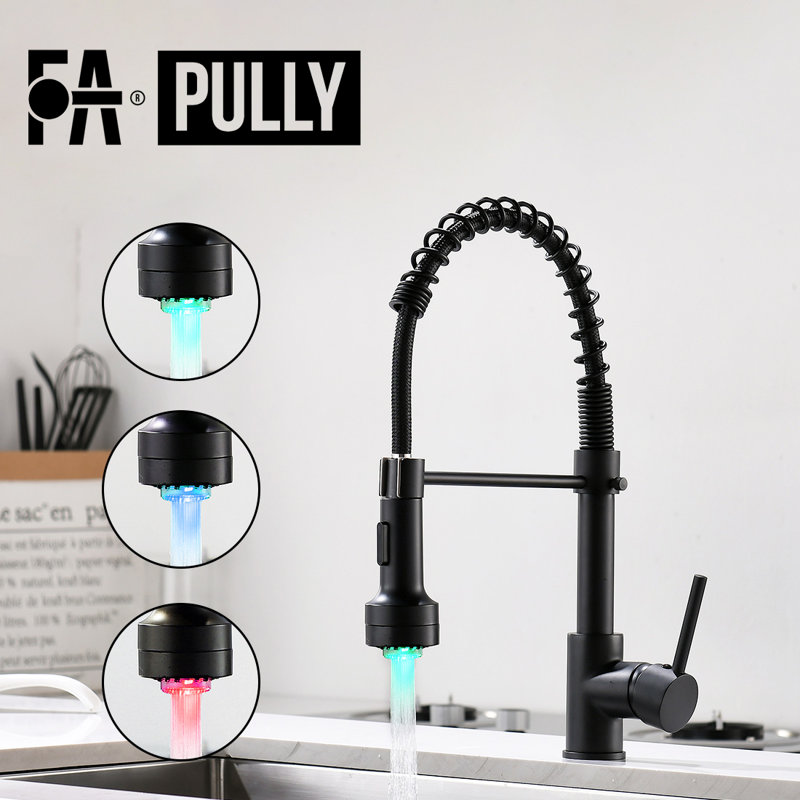 Fapully Pull Down Kitchen Faucet, Matte Black