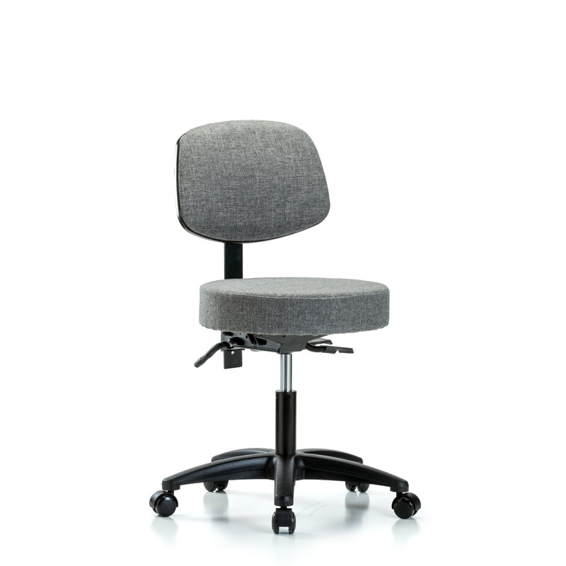 Tabouret de laboratoire à hauteur ajustable Zoe, Roulettes, Gris