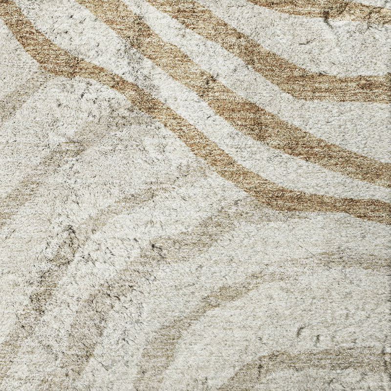 Swirls de qualité supérieure Tapis Dream Shag, lavable à la machine, Gold, 2'3" x 7'6" Runner