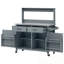 Îlot de cuisine extérieur avec tablette haute, plateau en acier inoxydable et armoire de rangement-248062007