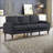 Sectional Sofas Charcoal Gray 3-Seat with Storage Ottoman, USB Ports for Small Spaces | Dark Grey | Wood+Fabric