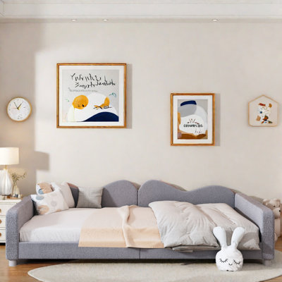 Upholstered Daybed With Cloud-shaped Backrest