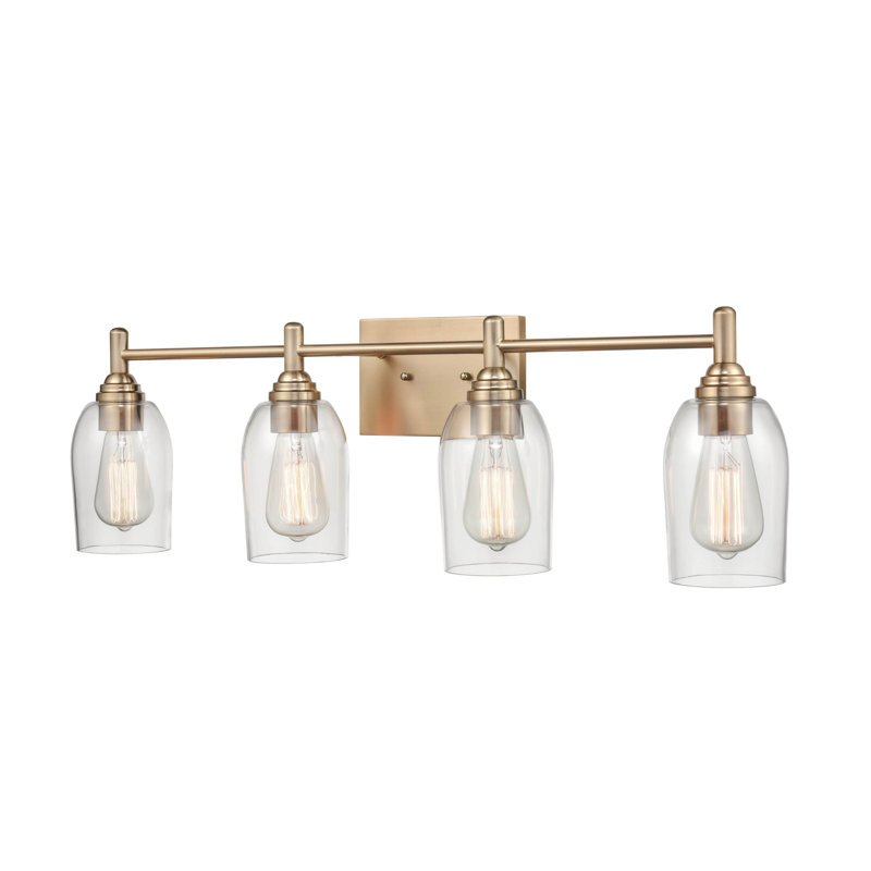 4 Light 30.875 In. Bathroom Vanity Light, Modern Gold