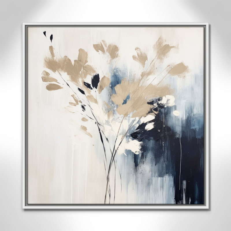 «Bliue Earthly Neutralité II» par Irena Orlov, L 25,5 po x H 25,5 po, Toile avec cadre, Flotteur blanc