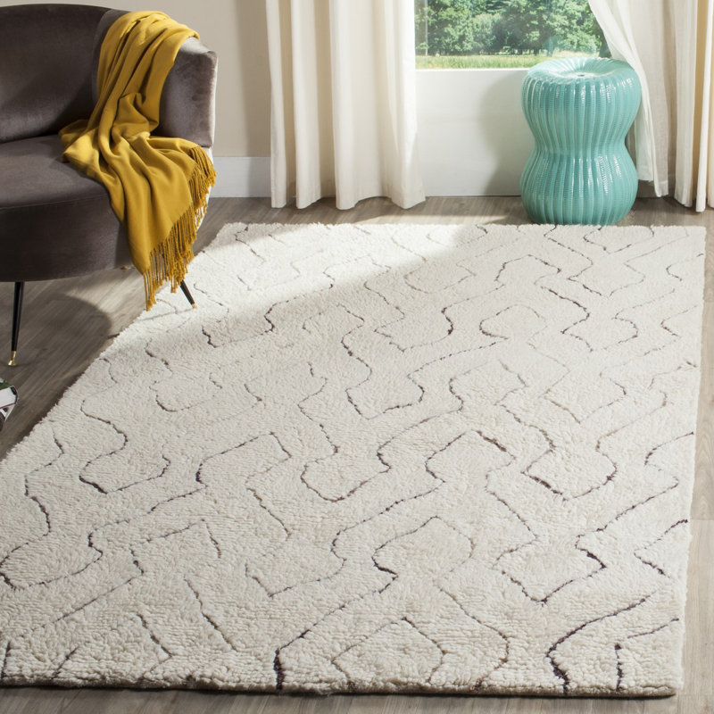 Tapis ivoire / multicolore noué à la main Mittler, Rectangle 4 pi x 6 pi