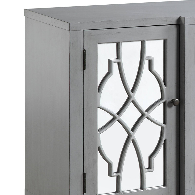 Armoire console au fini gris antique