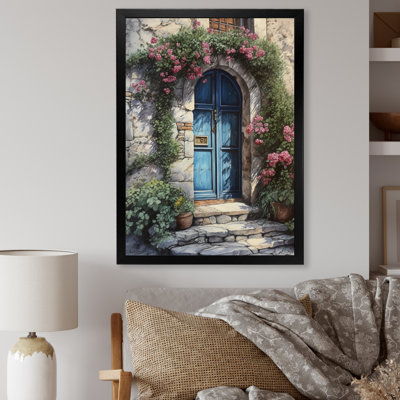 Rochart " Blue And Pink Garden Door Gateway II "