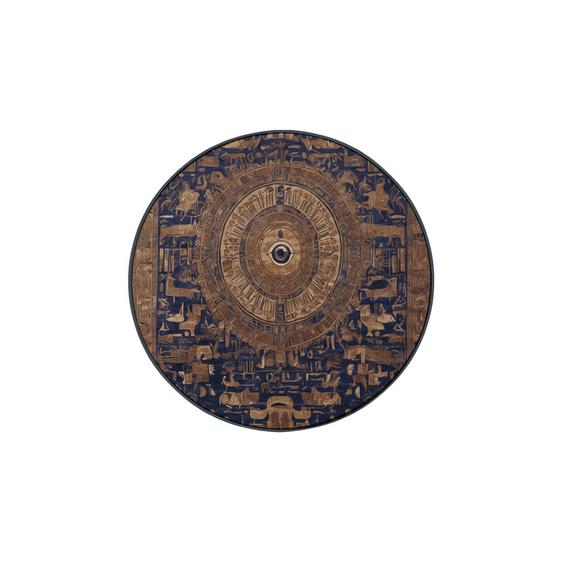 Tapis brun soyeux et moelleux, Rond 8 pi
