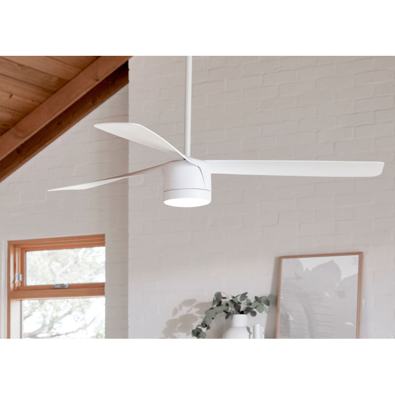 Harta 142cm Ceiling Fan with Light Kit, White