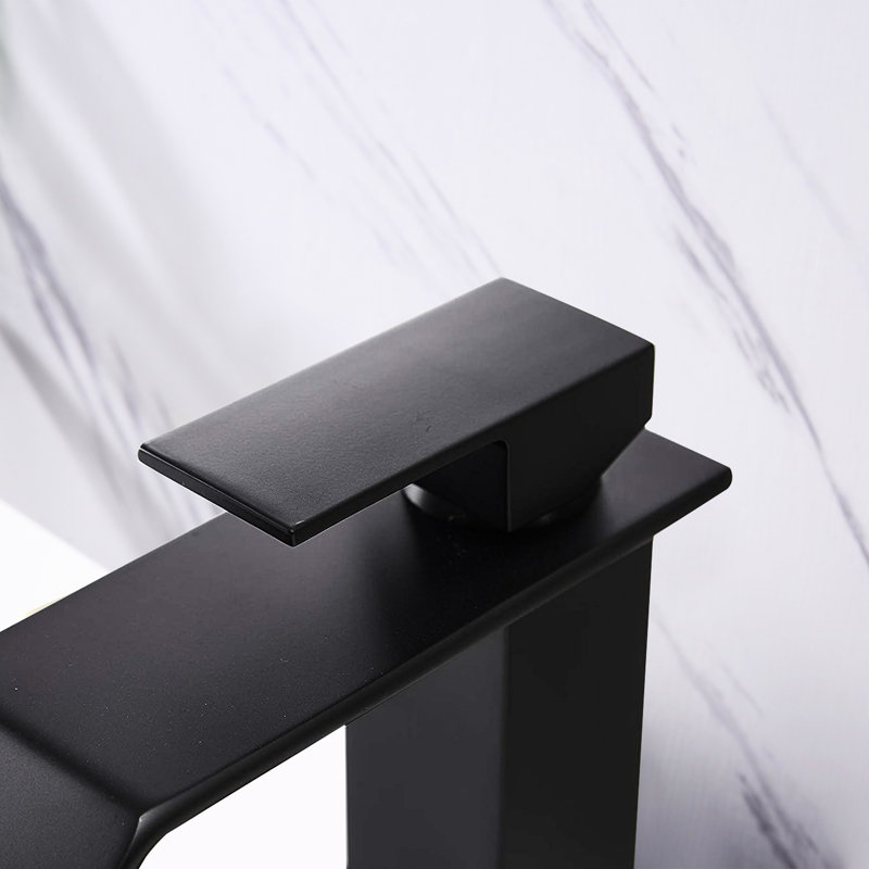 Robinet pour salle de bain Waterfall Flow, Noir mat