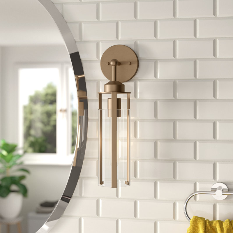 Keziah 1 - Light Dimmable Bath Sconce, Burnished Brass