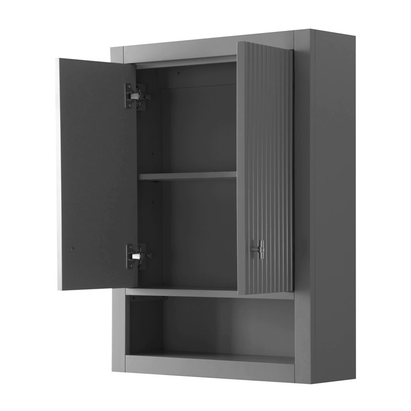 Wall Bathroom Shelves, Cashmere Gray, Brushed Nickel