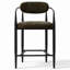 Tabourets de bar en chenille à hauteur de comptoir avec accoudoirs et structure en métal-526806075