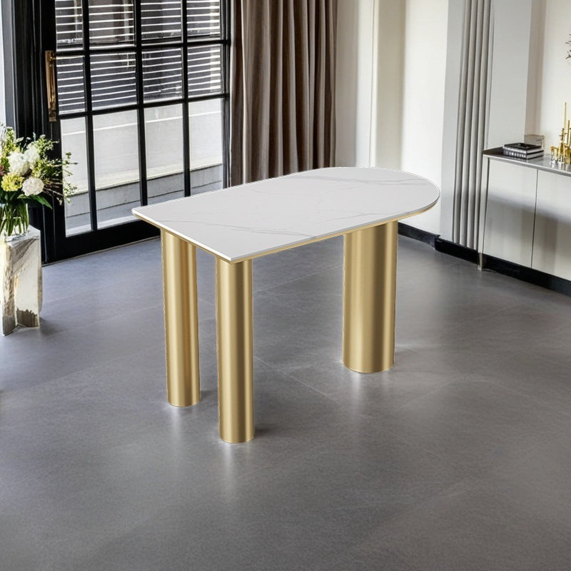 Comptoir de bar léger et luxueux, H 39,3 po x L 78,7 po x l 21,6 po, Doré