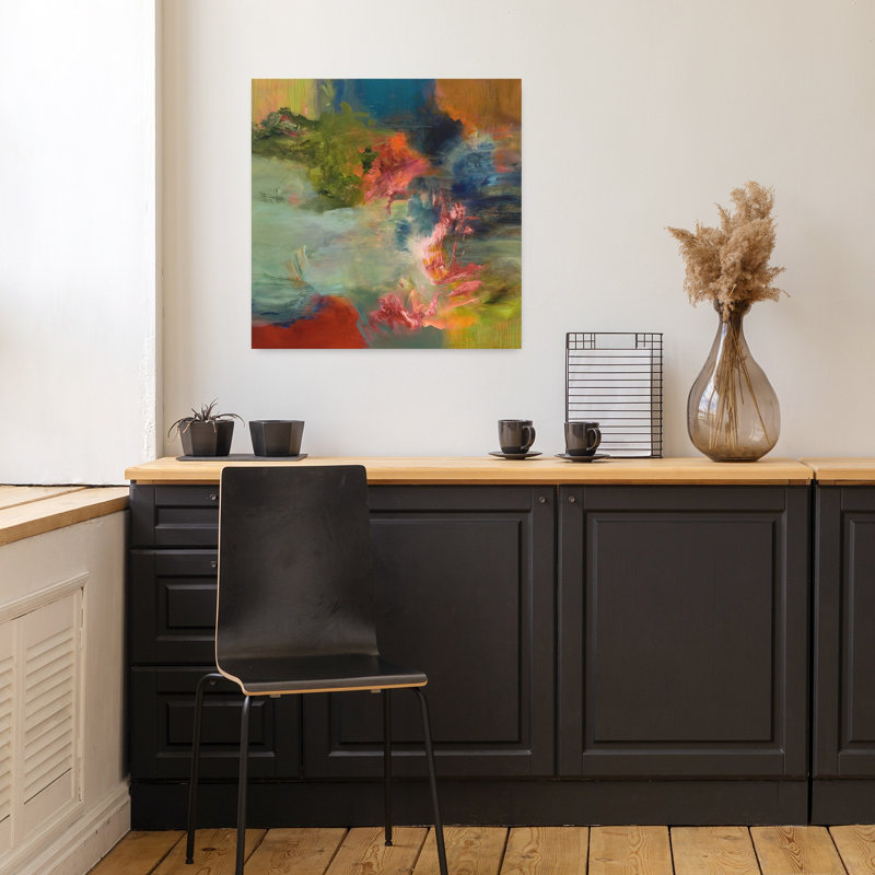 Midcentury Flight, art abstrait contemporain, H 18 po x l 18 po