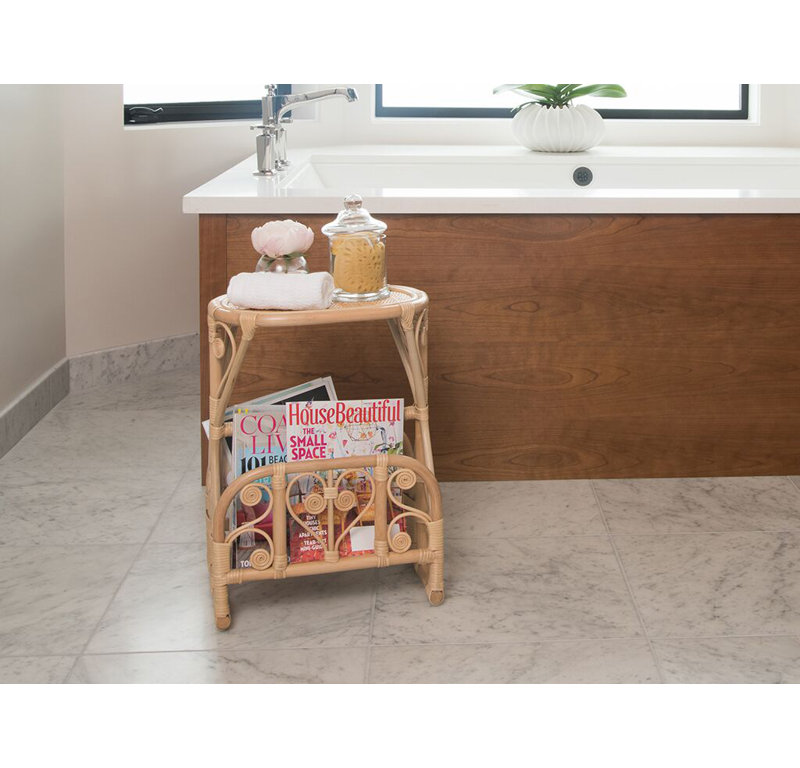Patton Rattan Free Standing Magazine Rack, Natural