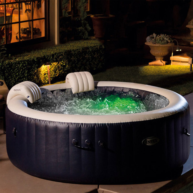 Intex 110 Volt 170 - Jet Vinyl Round Inflatable Hot Tub in Black