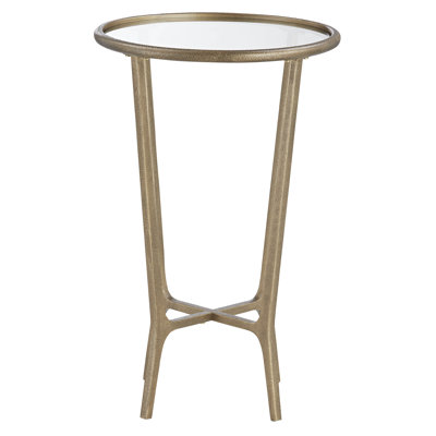 Mirrored Glass Top End Table