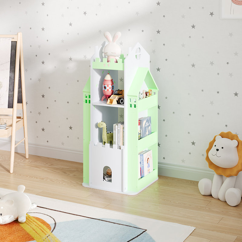 Bookcase, White/Green, 95cm H x 41cm W x 41cm D
