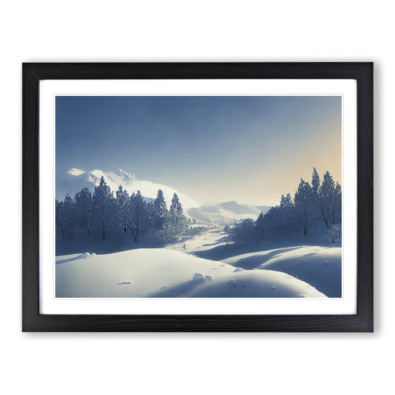 XH1022-10192X Winter Forest Landscape Vol.8 - Single Picture Frame Print, 34cm H x 46cm W x 2cm D, Black
