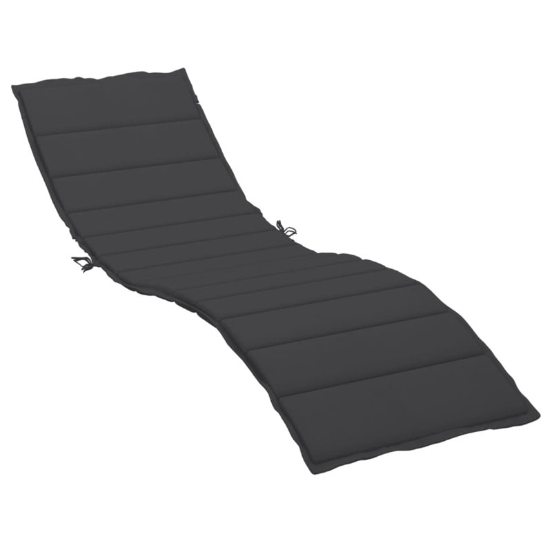 Outdoor Seat / Back Cushion, Black, 23.6" W x 78.7" D x 1.2" H