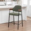 Tabouret de comptoir rembourré avec accoudoirs Devane-123161723