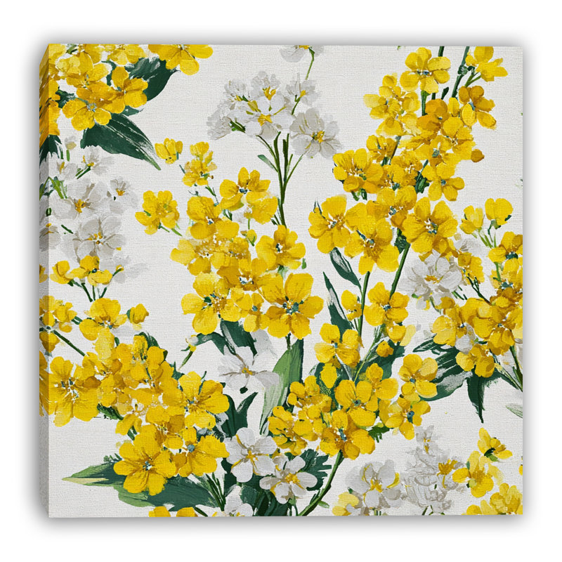 «Golden Wildflower Field», art mural sur toile tendue, L 30 po x H 30 po x P 1,5 po