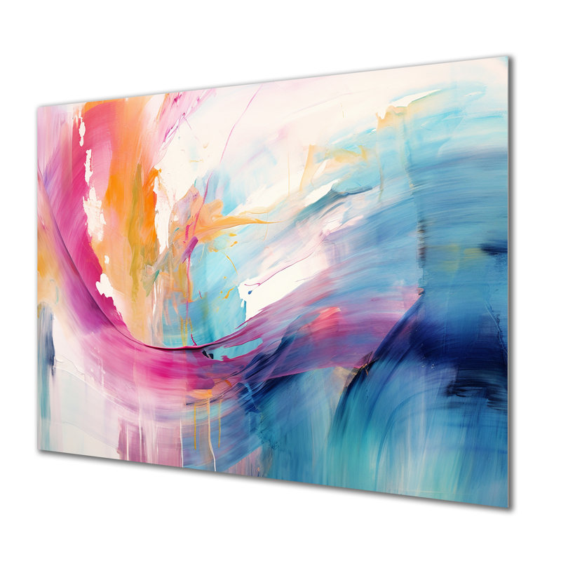 «Vibrant Waves Miami Sunset III - Waves», reproduction d'art murale, Métal métal, H 24 po x l 32 po x P 1 po