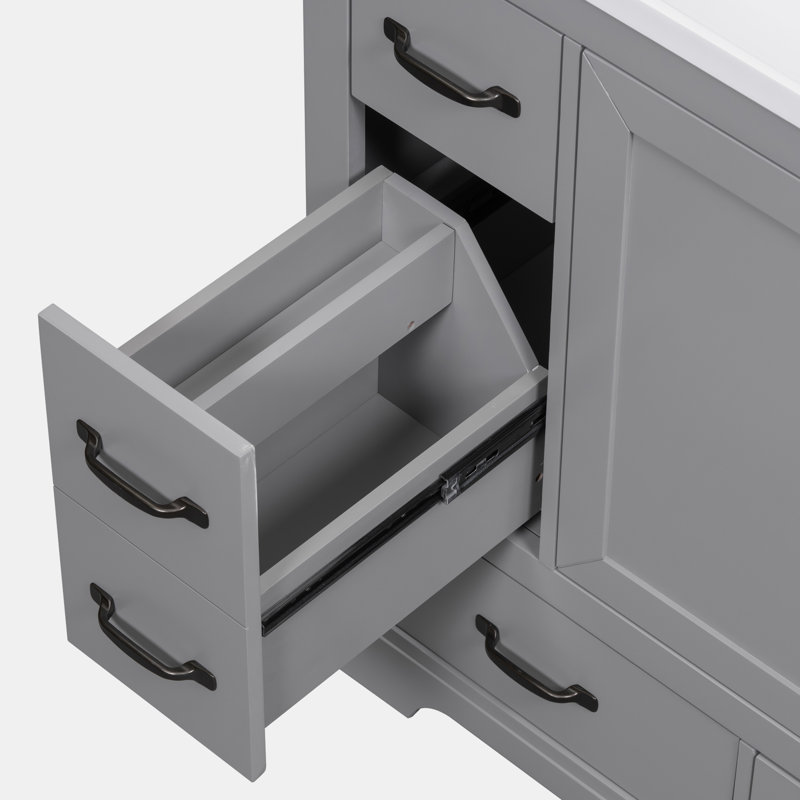 Base de meuble-lavabo simple 35,5 po seulement, Gris