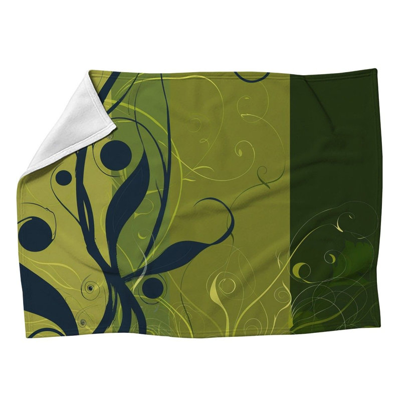 Floral Cool Pattern Machine Printed Blanket, L 50 po x L 60 po