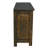 Rustic Hand-Carved Cowhide Inlay Accent Cabinet