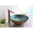 ANZZI Chrona 16.5'' Blue/Gold Tempered Glass Circular Bathroom Sink