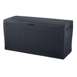 Keter Comfy 71 Gallon Durable Resin Outdoor Storage and Organization Deck Box Ideal For Garden Patio Furniture and Supplies