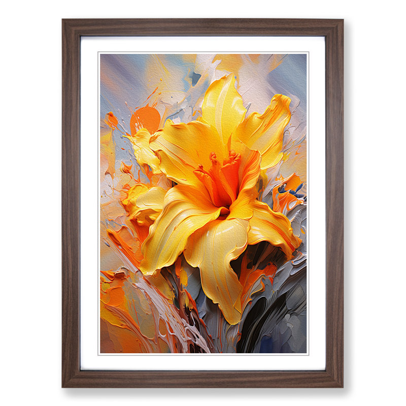 Single Picture Frame Print on Wood, 46cm H x 34cm W, Walnut Framed