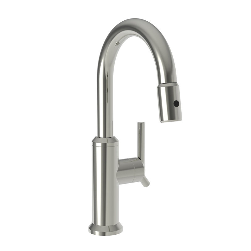 Jeter Single Handle Pull Down Bar Faucet, Antique Nickel