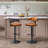 Brown Poplar Swivel Bar Stool with Footrest and Open Backrest