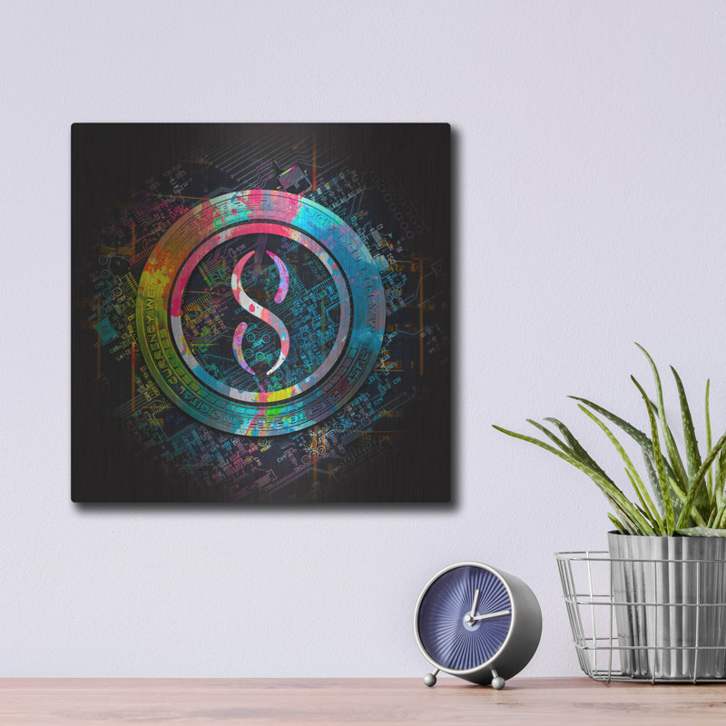 Luxe métal Art «Singularity Crypto Power 2» par Epi «Singularity Crypto Power 2» par Valentyn Artemenko, H 12 po x l 12 po