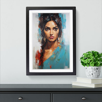 Indian Woman Gestural No.3 - Framed Print