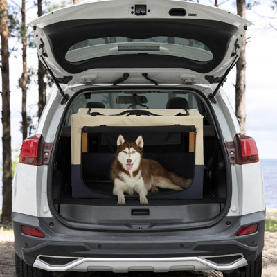 Soft Dog Travel Crate - Adjustable, With Heavy-Weight Mesh And Strengthen Sewing Portable Pet Bed Foldable, Fabric, Comfortable Sleeping
