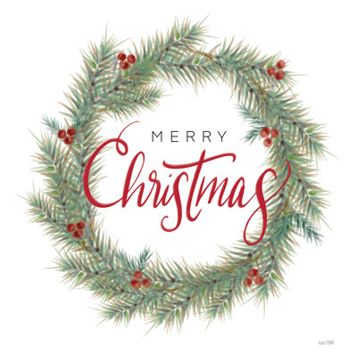 Jaianna Traditional Christmas Wreath on Canvas par House Fenway, art textuel