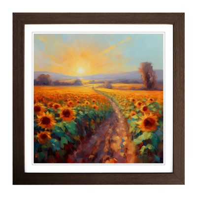 Sunflower Colour Field Painting - Framed Print