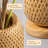 22.8" Floral Table Lamp with Handwoven Bamboo Shade and LED Bulb
